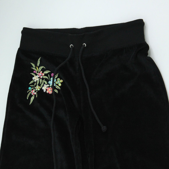 BCBG MaxAzria Intricately Embroidered Velour Sweatsuit Pants - Picture 3 of 9